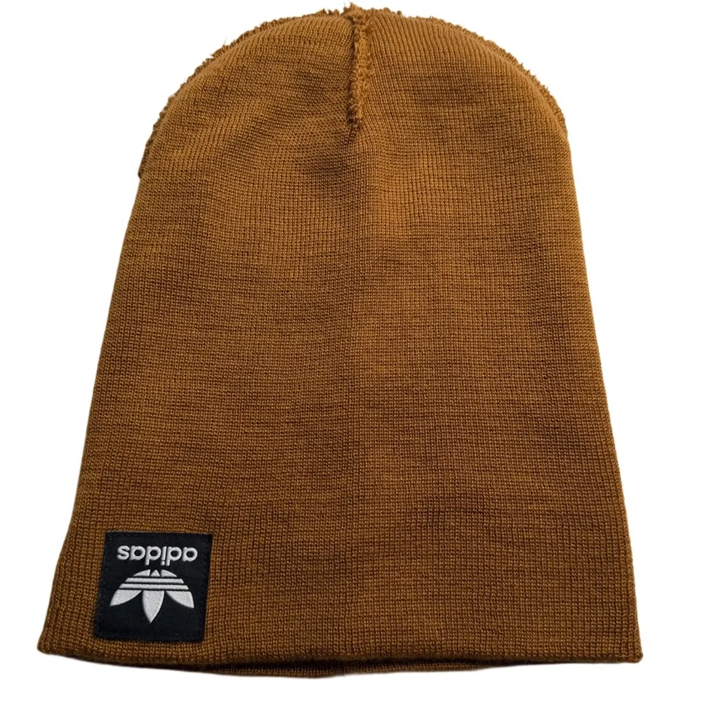 Adidas Original Trefoil Logo‎ Knit Beanie Hat OSFA Acrylic Brown/Rust
